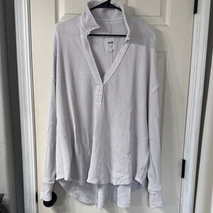 aerie Lumberjane Waffle Polo Knit XL